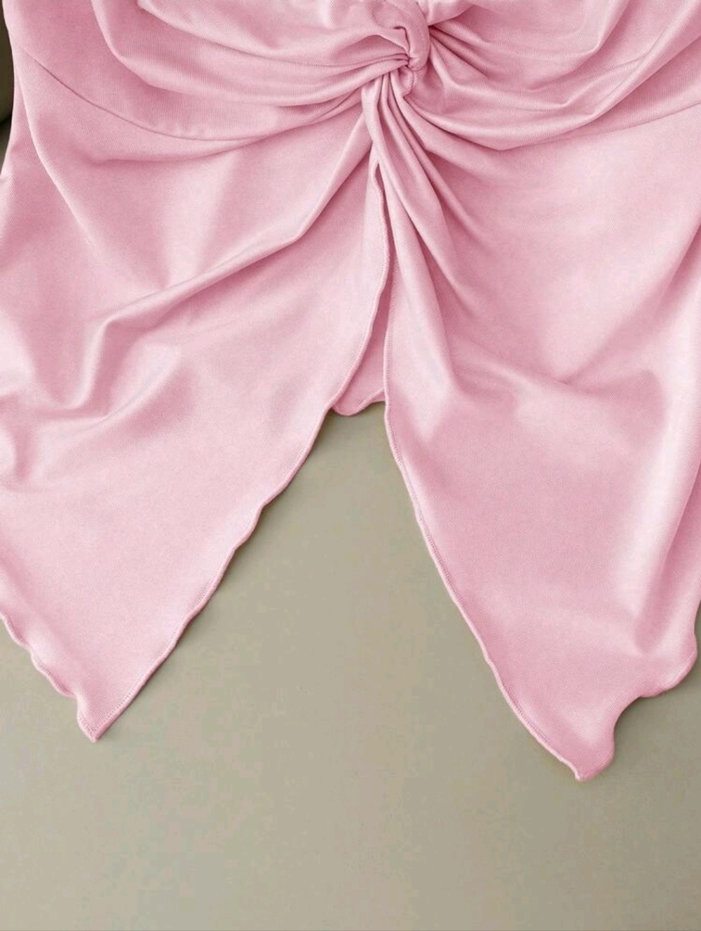 GlowEve Strapless Knotted Satin Blouse - Picture 6 of 7
